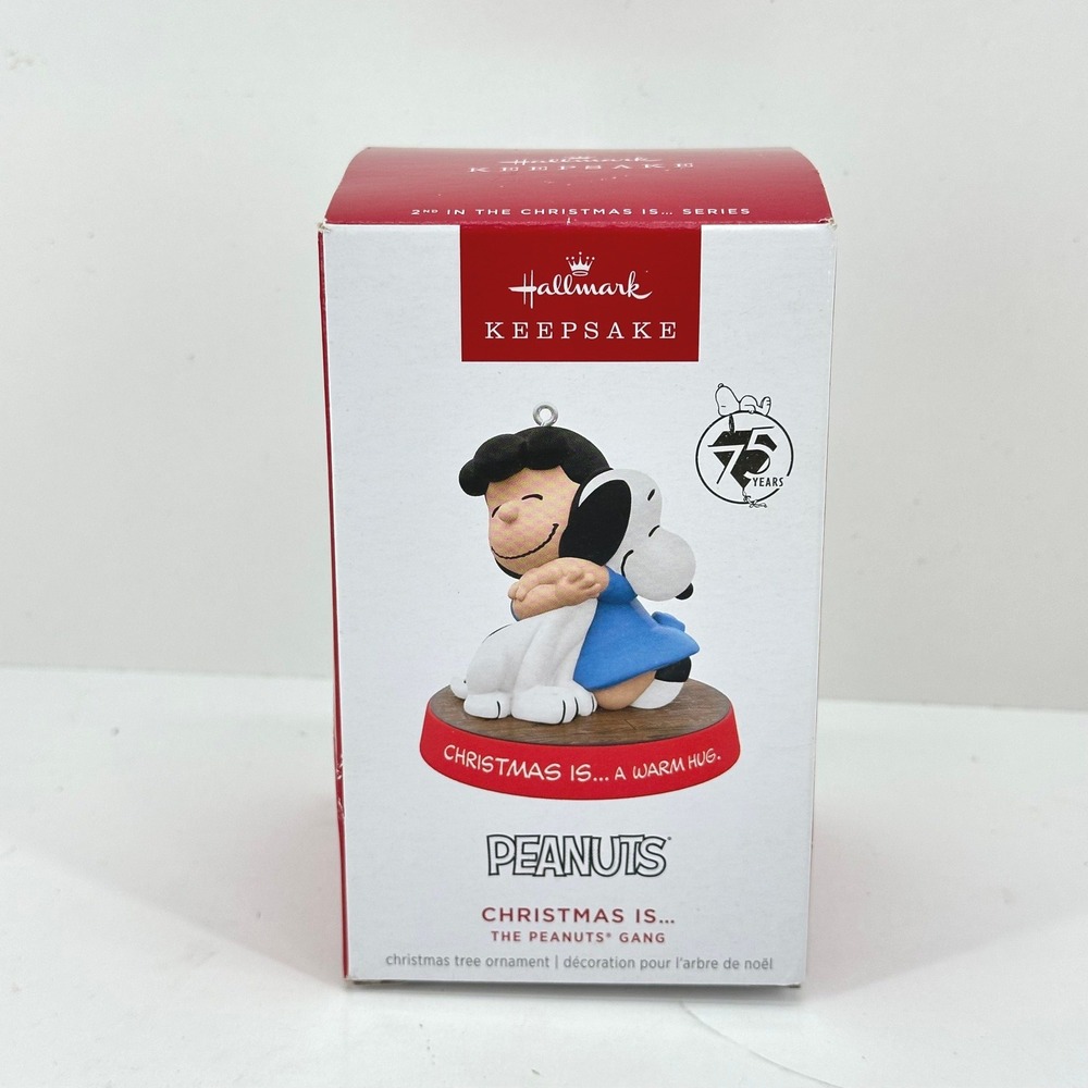 Hallmark Ornament Peanuts Christmas Is A Warm Hug 2025 Lucy Snoopy 75 Years‎ NEW